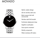 Movado Museum Classic Black Dial Silver Steel Strap Watch for Men - 0607199 Buy Now By Movado