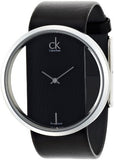 Calvin Klein Glam Transparent Dial Black Leather Strap Watch for Women - K9423107 Buy Now By Calvin Klein