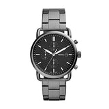 Fossil The Commuter Black Dial Grey Steel Strap Watch for Men - FS5400 Buy Now By Fossil