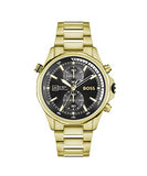 Hugo Boss Globetrotter Chronograph Black Dial Gold Steel Strap Watch for Men - 1513932 Buy Now By Hugo Boss