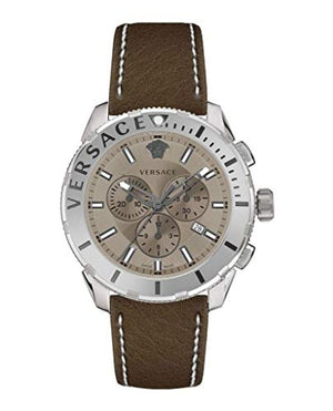 Versace Casual Chronograph Grey Dial Brown Leather Strap Watch for Men - VERG001-18 Buy Now By Versace