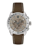 Versace Casual Chronograph Grey Dial Brown Leather Strap Watch for Men - VERG001-18 Buy Now By Versace