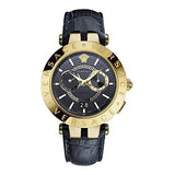 Versace V-Race Quartz Black Dial Black Leather Strap Watch For Men - VEBV00119 Buy Now By Versace