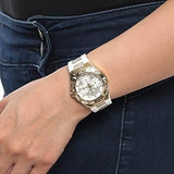 Guess Luna Diamonds White Dial White Rubber Strap Watch for Women - W0653L3 Buy Now By Guess