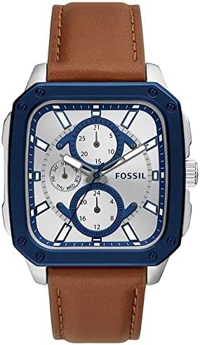 Fossil Inscription Multifunction Silver Dial Brown Leather Strap Watch for Men - BQ2658 Buy Now By Fossil