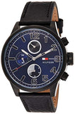 Tommy Hilfiger Jackson Quartz Blue Dial Black Leather Strap Watch for Men - 1791241 Buy Now By Tommy Hilfiger