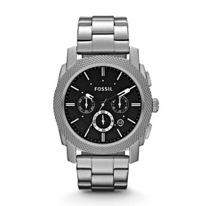 Fossil Machine Chronograph Black Dial Silver Steel Strap Watch for Men - FS4776 Buy Now By Fossil