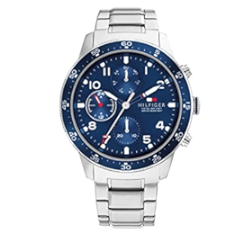 Tommy Hilfiger Jimmy Chronograph Quartz Blue Dial Silver Steel Strap Watch For Men - 1791949 Buy Now By Tommy Hilfiger