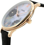 Fossil Jacqueline Mother of Pearl Dial Black Leather Strap Watch for Women - ES4535 Buy Now By Fossil