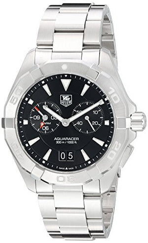 Tag Heuer Aquaracer Quartz Black Dial Silver Steel Strap Watch for Men - WAY111Z.BA0928 Buy Now By Tag Heuer