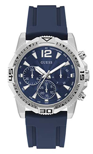 Guess Commander Blue Dial Blue Rubber Strap Watch for Men - GW0211G1 Buy Now By Guess