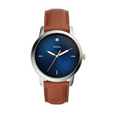 Fossil The Minimalist 3H Blue Dial Brown Leather Strap Watch for Men - FS5499 Buy Now By Fossil