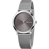 Calvin Klein Minimal Grey Dial Silver Mesh Bracelet Watch for Women - K3M221Y3 Buy Now By Calvin Klein