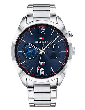 Tommy Hilfiger Deacan Blue Dial Silver Steel Strap Watch for Men - 1791551 Buy Now By Tommy Hilfiger
