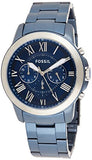 Fossil Grant Chronograph Blue Dial Blue Steel Strap Watch for Men - FS5230 Buy Now By Fossil