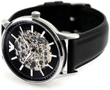 Emporio Armani Meccanico Skeleton Automatic Black Dial Black Leather Strap Watch for Men - AR60038 Buy Now By Emporio Armani