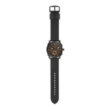Fossil Machine Chronograph Black Dial Black Leather Strap Watch for Men - FS5586 Buy Now By Fossil