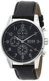Hugo Boss Navigator Black Dial Black Leather Strap Watch for Men - 1513678 Buy Now By Hugo Boss