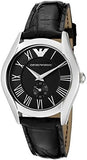 Emporio Armani Velente Black Dial Black Leather Strap Watch For Women - AR0644 Buy Now By Emporio Armani
