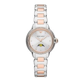 Emporio Armani Mia Three Hand Moonphase Mother of Pearl Dial Two Tone Steel Strap Watch For Women - AR11567 Buy Now By Emporio Armani