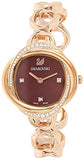 Swarovski Crystal Flower Red Dial Rose Gold Steel Strap Watch for Women - 5552783 Buy Now By Swarovski