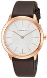 Calvin Klein Minimal White Dial Brown Leather Strap Watch for Women - K3M226G6 Buy Now By Calvin Klein