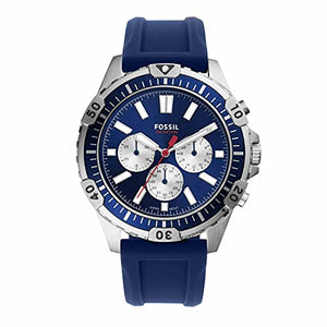 Fossil Garrett Chronograph Blue Dial Blue Rubber Strap Watch for Men - FS5709 Buy Now By Fossil