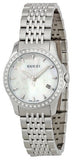 Gucci G Timeless Diamonds Mother of Pearl Dial Silver Steel Strap Watch For Women - YA126506 Buy Now By Gucci