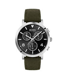 Hugo Boss Vesada Grey Dial Green Nylon Strap Watch for Men - 1513692 Buy Now By Hugo Boss