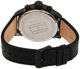 Tommy Hilfiger Jackson Quartz Blue Dial Black Leather Strap Watch for Men - 1791241 Buy Now By Tommy Hilfiger