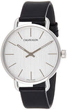 Calvin Klein Even White Dial Black Leather Strap Watch for Women - K7B211C6 Buy Now By Calvin Klein