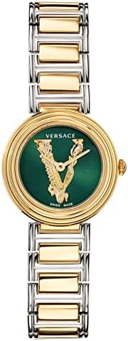 Versace Virtus Quartz Green Dial Two Tone Steel Strap Watch For Women - VET300821 Buy Now By Versace