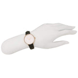 Michael Kors Pyper Three Hand White Dial Black Leather Strap Watch For Women - MK2835