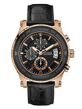 Guess Pinnacle Chronograph Quartz Black Dial Black Leather Strap Watch For Men - W0673G5 Buy Now By Guess