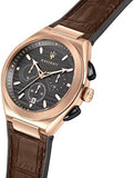 Maserati Triconic Chronograph Grey Dial Brown Leather Strap Watch For Men - R8871639003 Buy Now By Maserati