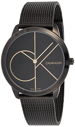 Calvin Klein Minimal Black Dial Black Mesh Bracelet Watch for Men - K3M214X1 Buy Now By Calvin Klein