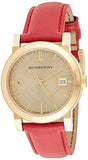 Burberry The City Gold Dial Red Leather Strap Watch for Women - BU9140 Buy Now By Burberry