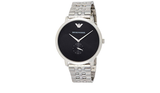 Emporio Armani Classic Quartz Black Dial Silver Steel Strap Watch For Men - AR11161