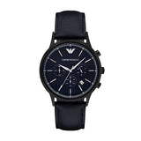 Emporio Armani Renato Chronograph Quartz Blue Dial Blue Leather Strap Watch For Men - AR2481 Buy Now By Emporio Armani