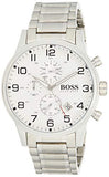 Hugo Boss Aeroliner Chronograph White Dial Silver Steel Strap Watch for Men - 1513182 Buy Now By Hugo Boss