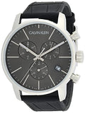 Calvin Klein City Chronograph Black Dial Black Leather Strap Watch for Men - K2G271C3 Buy Now By Calvin Klein