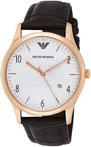 Emporio Armani Beta Chronograph White Dial Brown Leather Strap Watch For Men - AR1915 Buy Now By Emporio Armani