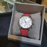 Guess Marina Chronograph Quartz White Dial Red Rubber Strap Watch for Women - W1025L2 Buy Now By Guess