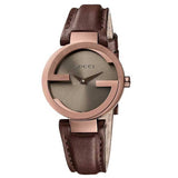 Gucci G Interlocking Brown Dial Brown Leather Strap Watch For Women - YA133504 Buy Now By Gucci