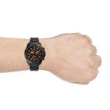 Fossil Bronson Chronograph Black Dial Black Steel Strap Watch for Men - FS5851 Buy Now By Fossil