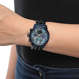 Guess Sunrise Multifunction Blue Dial Blue Steel Strap Watch for Women - W0448L10 Buy Now By Guess