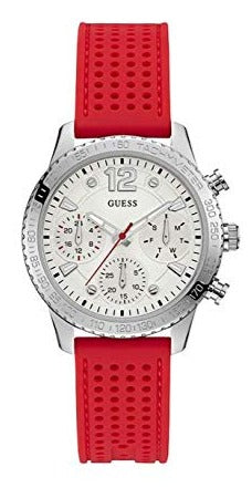 Guess Marina Chronograph Quartz White Dial Red Rubber Strap Watch for Women - W1025L2 Buy Now By Guess