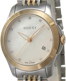 Gucci G Timeless Diamonds Mother of Pearl Dial Two Tone Mesh Bracelet Watch for Women - YA126513 Buy Now By Gucci