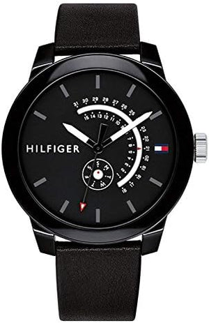 Tommy Hilfiger Denim Quartz Black Dial Black Leather Strap Watch for Men - 1791479 Buy Now By Tommy Hilfiger