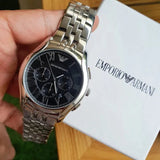 Emporio Armani Classic Chronograph Black Dial Silver Steel Strap Watch For Men - AR1786 Buy Now By Emporio Armani